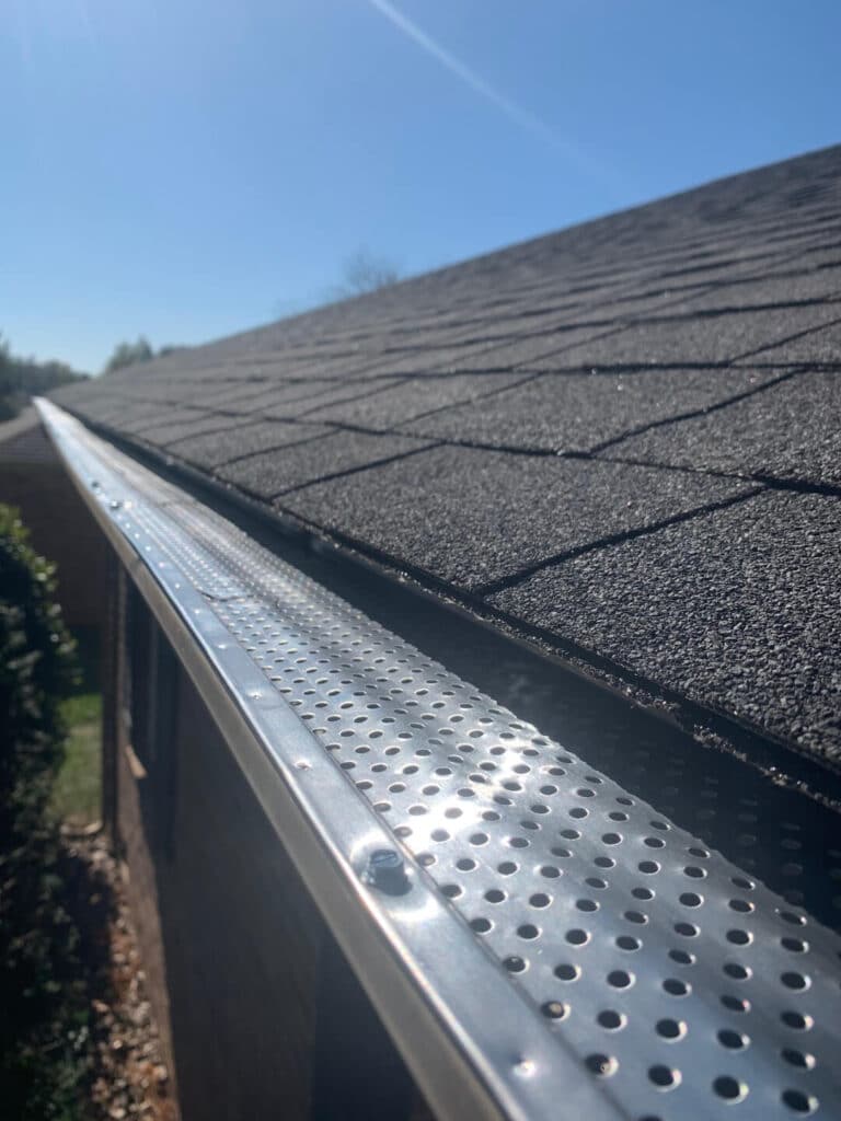 Gutter Guard on a Suburban Asphalt Roof