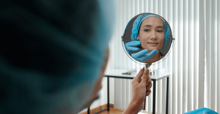 Patient Looking at Mirror