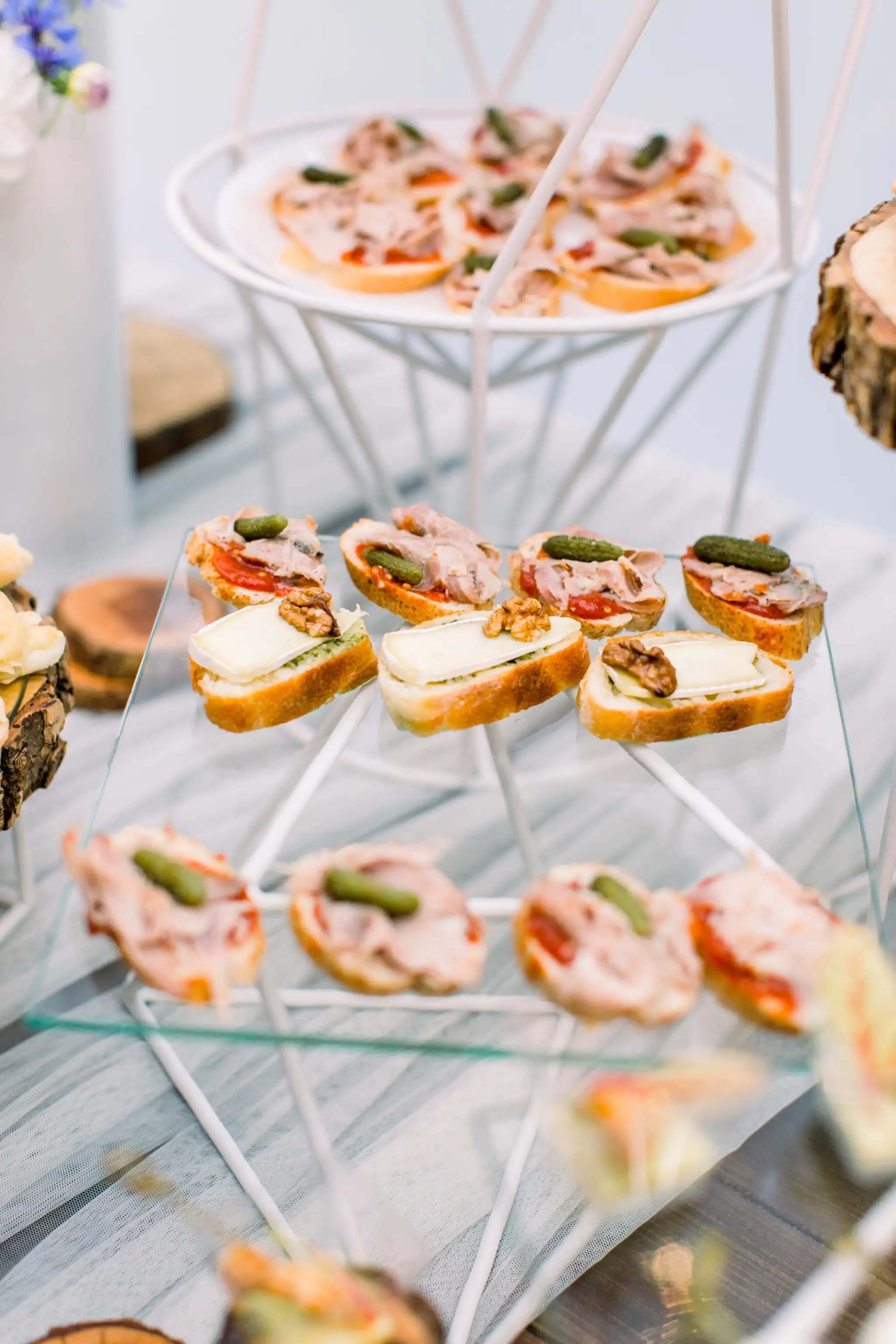 Delicious canapes as event wedding dish