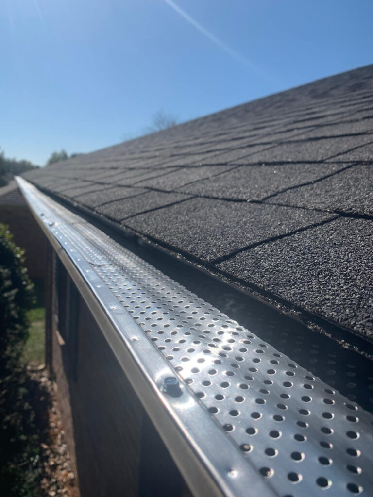 Gutter Guard on a Suburban Asphalt Roof