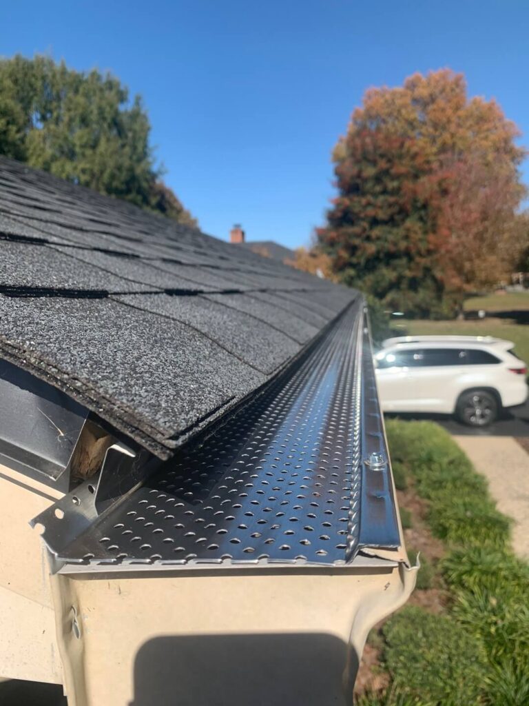 Gutter and roof of a suburban house
